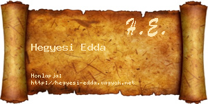 Hegyesi Edda névjegykártya